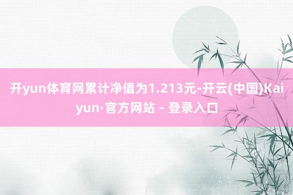 开yun体育网累计净值为1.213元-开云(中国)Kaiyun·官方网站 - 登录入口
