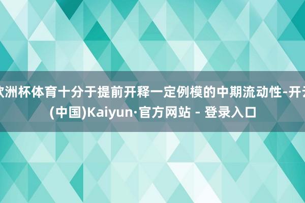 欧洲杯体育十分于提前开释一定例模的中期流动性-开云(中国)Kaiyun·官方网站 - 登录入口