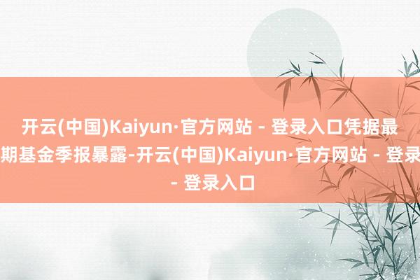 开云(中国)Kaiyun·官方网站 - 登录入口凭据最新一期基金季报暴露-开云(中国)Kaiyun·官方网站 - 登录入口
