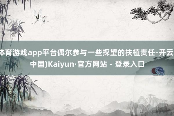 体育游戏app平台偶尔参与一些探望的扶植责任-开云(中国)Kaiyun·官方网站 - 登录入口