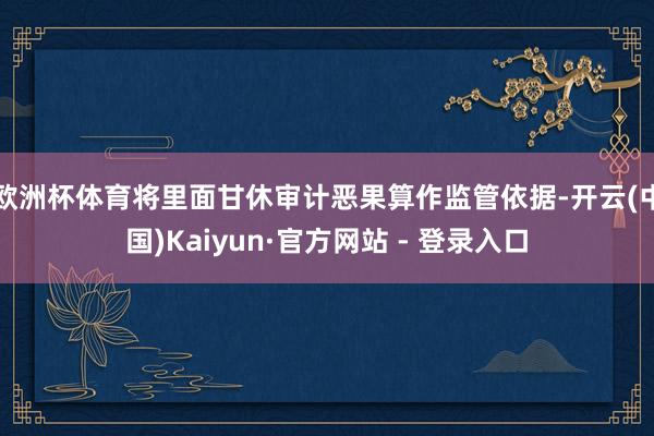 欧洲杯体育将里面甘休审计恶果算作监管依据-开云(中国)Kaiyun·官方网站 - 登录入口