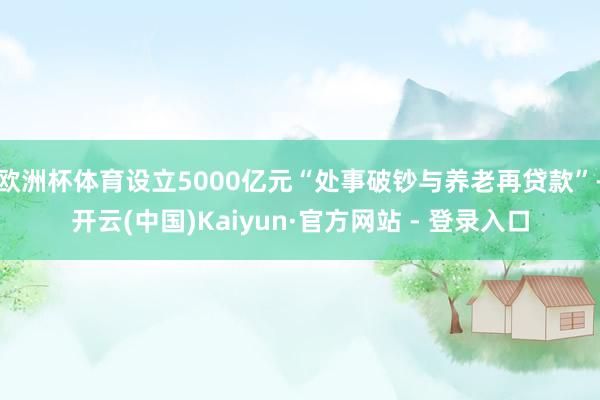 欧洲杯体育设立5000亿元“处事破钞与养老再贷款”-开云(中国)Kaiyun·官方网站 - 登录入口