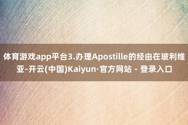 体育游戏app平台3.办理Apostille的经由在玻利维亚-开云(中国)Kaiyun·官方网站 - 登录入口