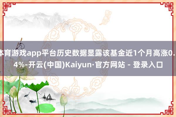体育游戏app平台历史数据显露该基金近1个月高涨0.54%-开云(中国)Kaiyun·官方网站 - 登录入口
